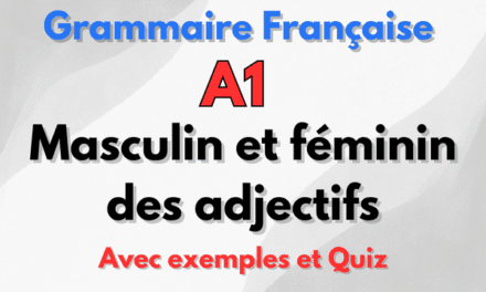 Masculin et féminin des adjectifs et professions en français A1