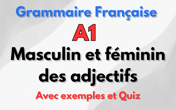 Masculin et féminin des adjectifs et professions en français A1